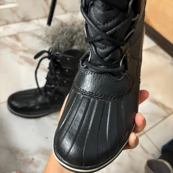 Sorel Women's Tofino II Black Stone Waterproof Lace Up Quilted‎ Boots Fu…