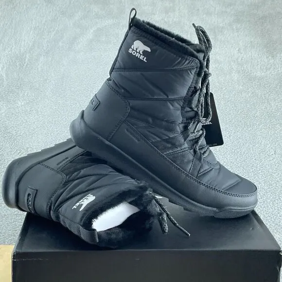 SOREL Women's Whitney ll Plus Lace Waterproof Boot - Black, Quarry - 10 NWB S047