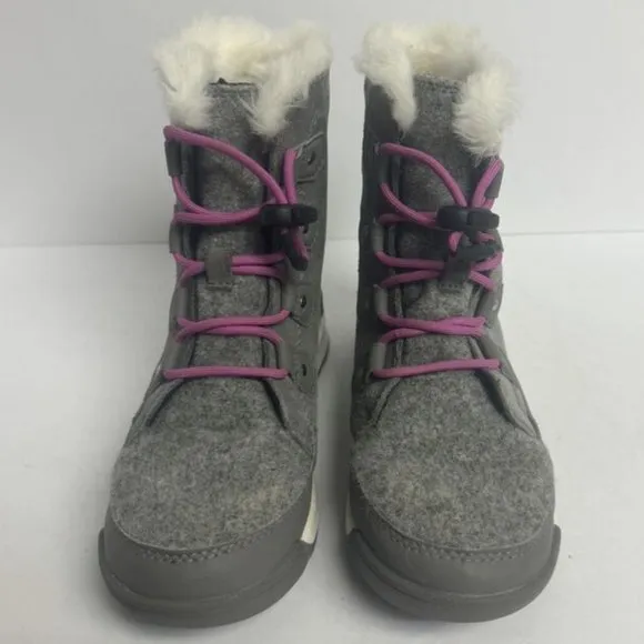 Sorel Youth Whitney II Joan Lace Waterproof Boot Size 2 M Big Kid