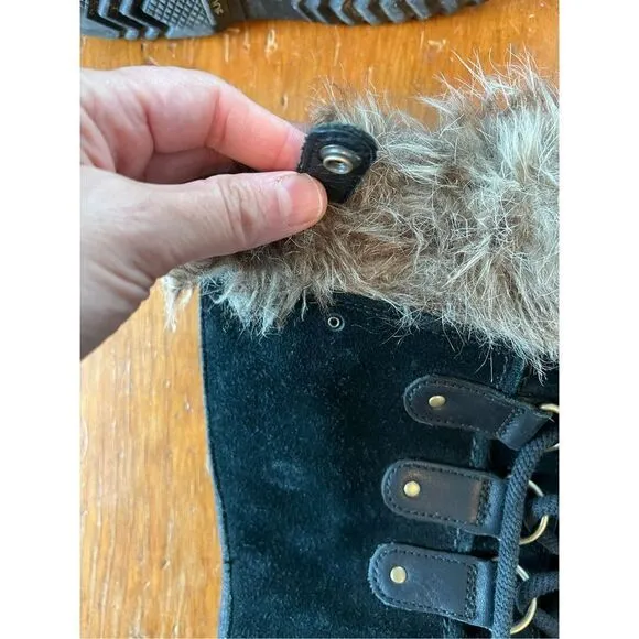 Sorel black suede Joan of Arc boots 7