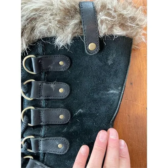 Sorel black suede Joan of Arc boots 7