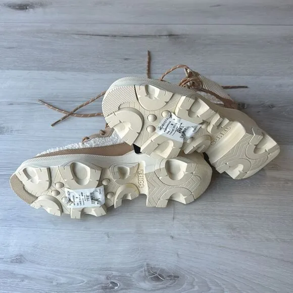 Sorel Brex Cozy Lace Up Womens Boots White Low(1-1.9 in)Heel Height 9 NWT no Box