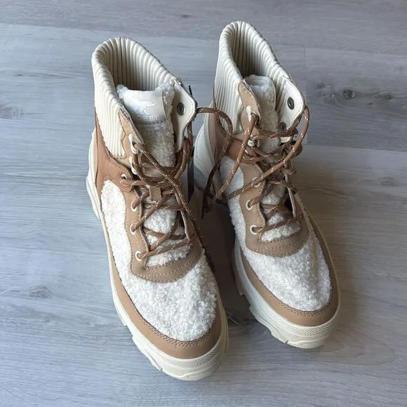 Sorel Brex Cozy Lace Up Womens Boots White Low(1-1.9 in)Heel Height 9 NWT no Box