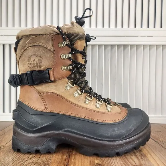 Sorel Conquest Men's 10 Brown Waterproof 400g Insulated Winter Boots NM1049-265