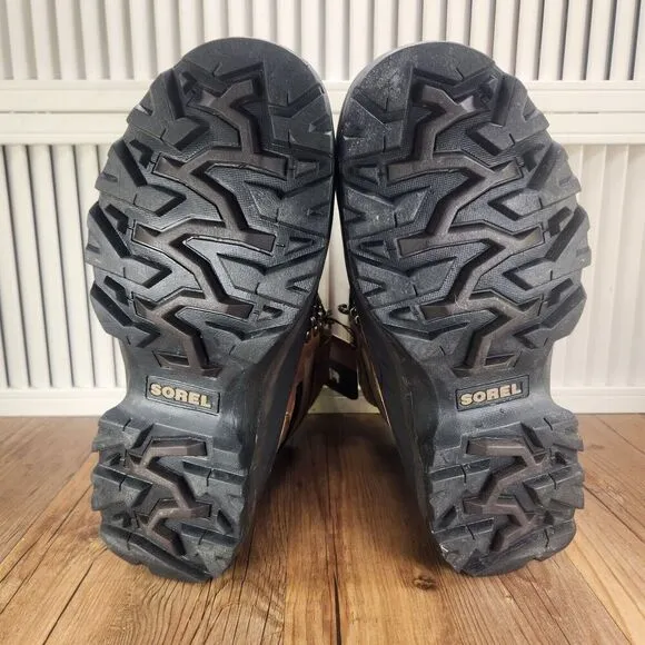 Sorel Conquest Men's 10 Brown Waterproof 400g Insulated Winter Boots NM1049-265