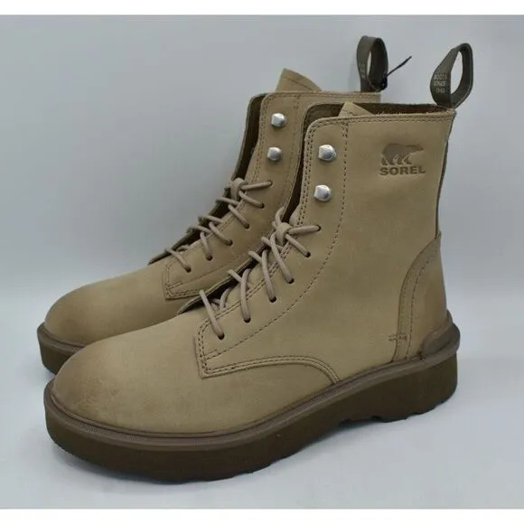 Sorel Women Size 10 Hi Line Lace Platform Taupe Leather Waterproof Combat Boots