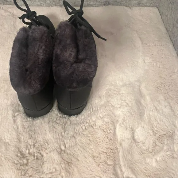 SOUL Naturalizer black combat‎ boot with faux fur