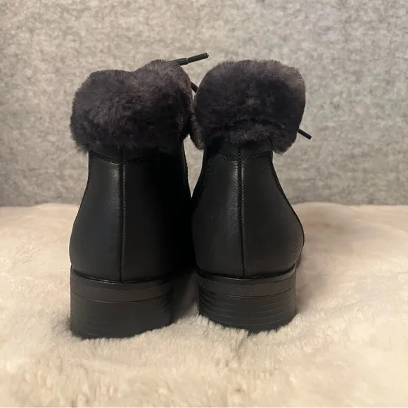 SOUL Naturalizer black combat‎ boot with faux fur