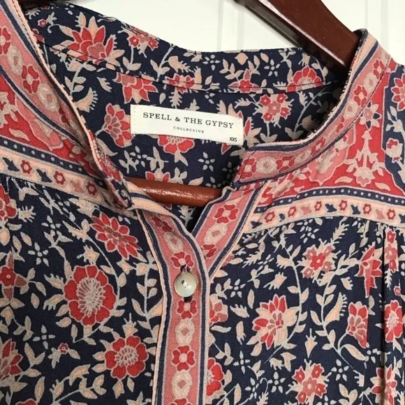 SPELL Jasmine Play Dress in Navy.