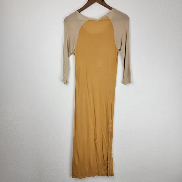 Spell Wild Child Raglan Midi Dress Orange and Cream Small