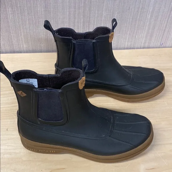 Sperry Black and Brown Cold Bay Chukka Rubber Duck Boots size men’s 9