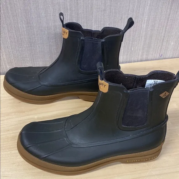 Sperry Black and Brown Cold Bay Chukka Rubber Duck Boots size men’s 9