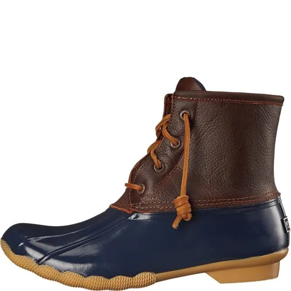 SPERRY LADIES FOOTWEAR WOMEN'S SALTWATER CORE BOOTS, TAN/NAVY, 8.5