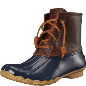 SPERRY LADIES FOOTWEAR WOMEN'S SALTWATER CORE BOOTS, TAN/NAVY, 8.5