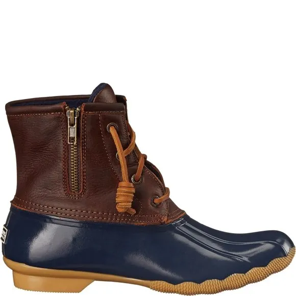 SPERRY LADIES FOOTWEAR WOMEN'S SALTWATER CORE BOOTS, TAN/NAVY, 8.5