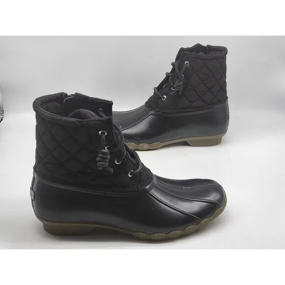 Sperry Saltwater Duck Boots Womens Black Size 6M