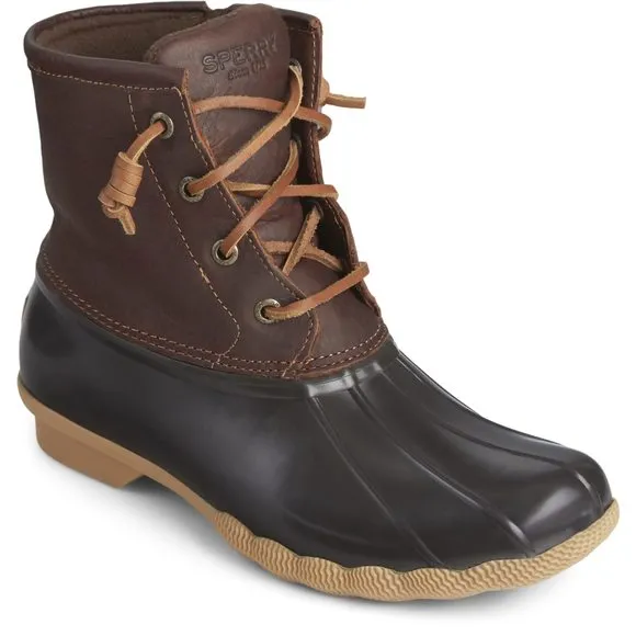 SPERRY WOMEN'S SALTWATER BOOTS, TAN/DK BROWN, 9