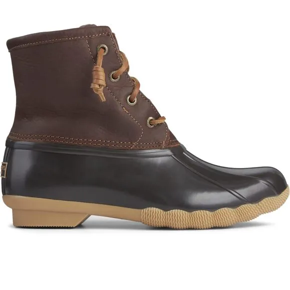 SPERRY WOMEN'S SALTWATER BOOTS, TAN/DK BROWN, 9