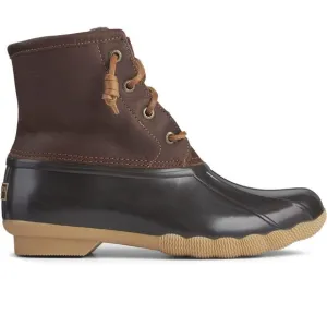SPERRY WOMEN'S SALTWATER BOOTS, TAN/DK BROWN, 9