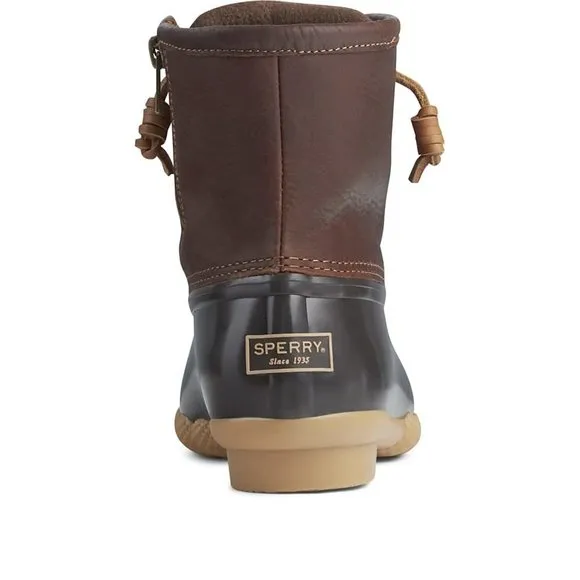 SPERRY WOMEN'S SALTWATER BOOTS, TAN/DK BROWN, 9