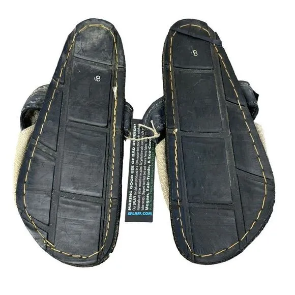 SPLAFF Eco Conscious Hipster Sandals Recycled Tires Tubes Hemp Slip Ons Sz 8 NEW