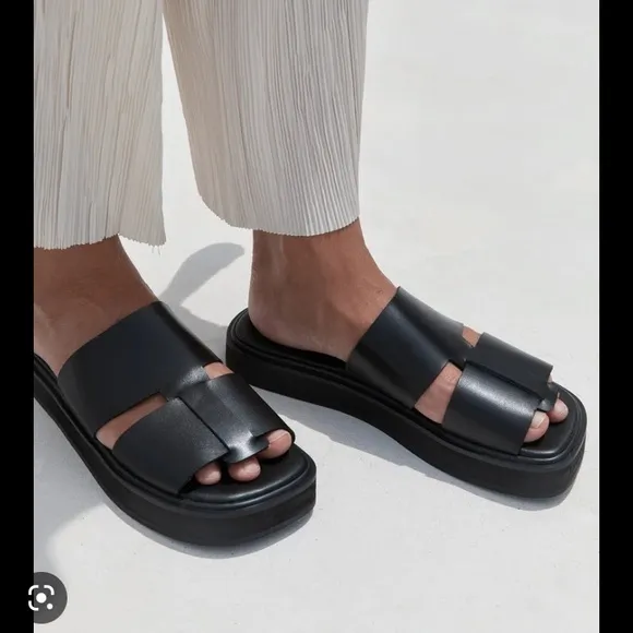 St. Agni Utility Flat-form Slip-on Sandals NWT