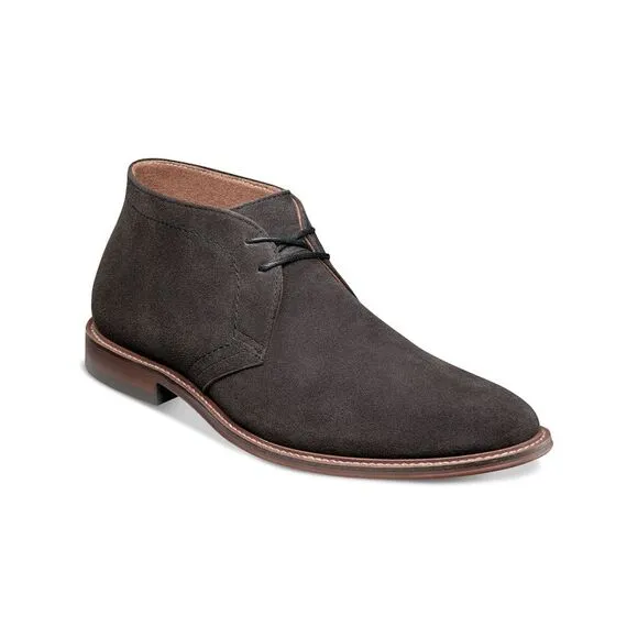 STACY ADAMS Mens Black Martfield Round Toe Leather Chukka Boots 10 M