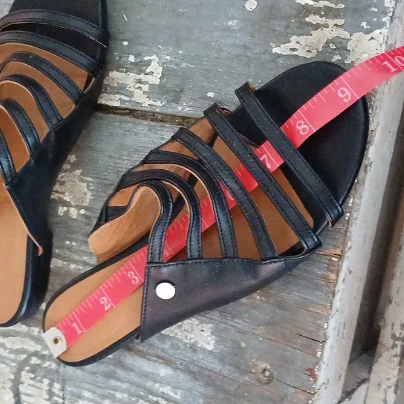 STAUD Emma black slip on leather sandals 36 6