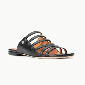 STAUD Emma black slip on leather sandals 36 6