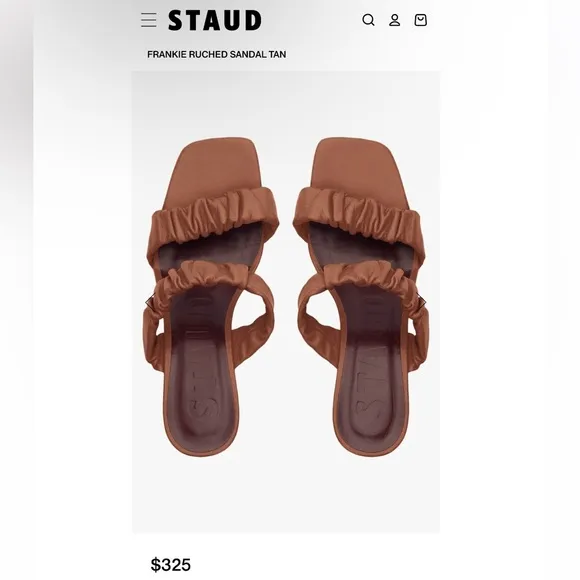 STAUD Leather Frankie Heeled Sandals