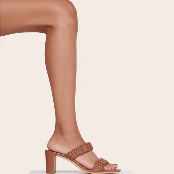 STAUD Leather Frankie Heeled Sandals