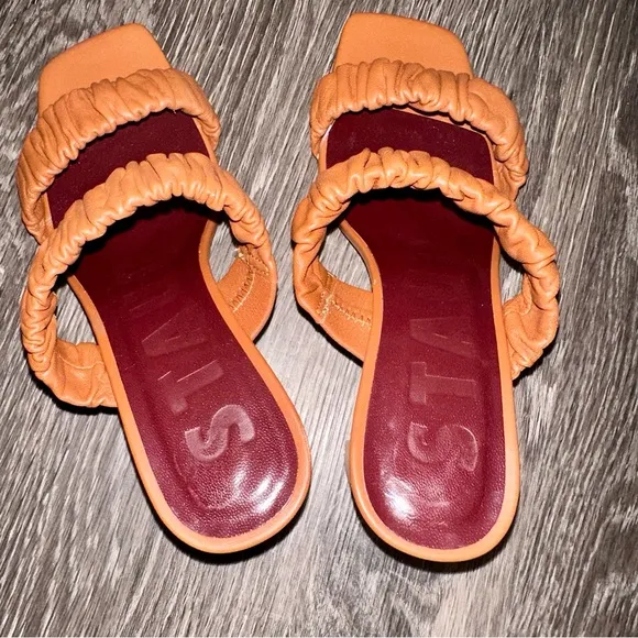 STAUD Leather Frankie Heeled Sandals