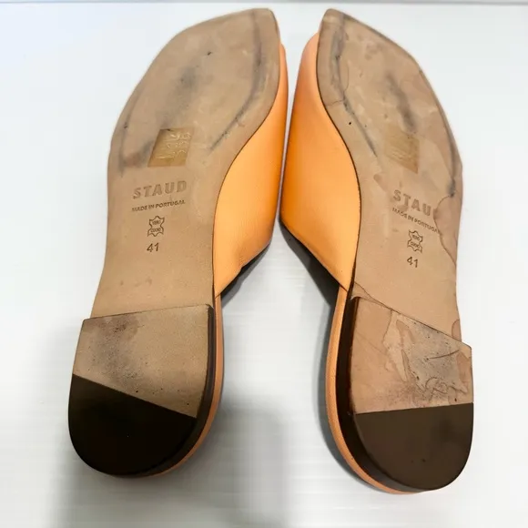 Staud Nevil Peach Leather Sandals Size 41