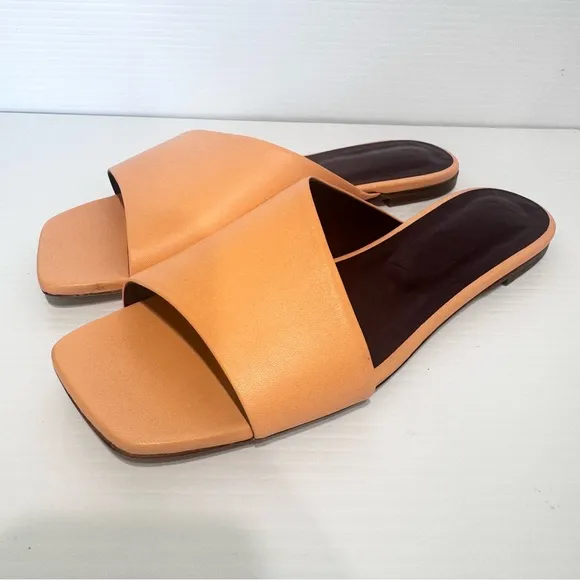Staud Nevil Peach Leather Sandals Size 41