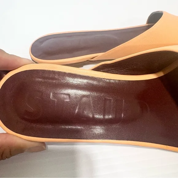 Staud Nevil Peach Leather Sandals Size 41