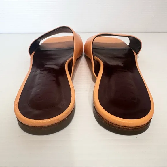 Staud Nevil Peach Leather Sandals Size 41