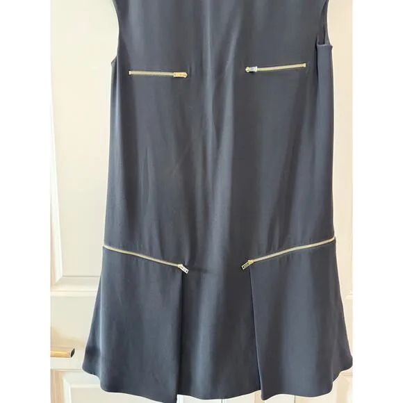 STELLA MCCARTNEY $1,995 Gisella Crepe Mini Zipper Shift Dress Black |  4-6