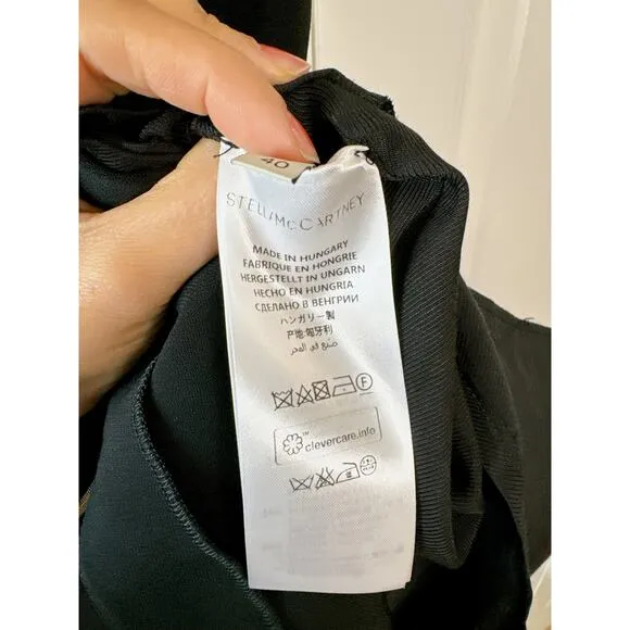 STELLA MCCARTNEY $1,995 Gisella Crepe Mini Zipper Shift Dress Black |  4-6