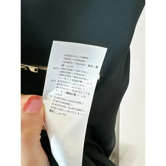 STELLA MCCARTNEY $1,995 Gisella Crepe Mini Zipper Shift Dress Black |  4-6