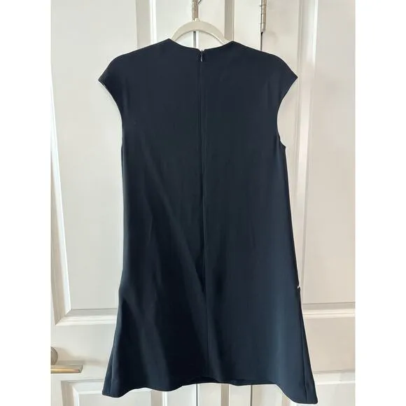 STELLA MCCARTNEY $1,995 Gisella Crepe Mini Zipper Shift Dress Black |  4-6