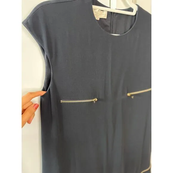 STELLA MCCARTNEY $1,995 Gisella Crepe Mini Zipper Shift Dress Black |  4-6