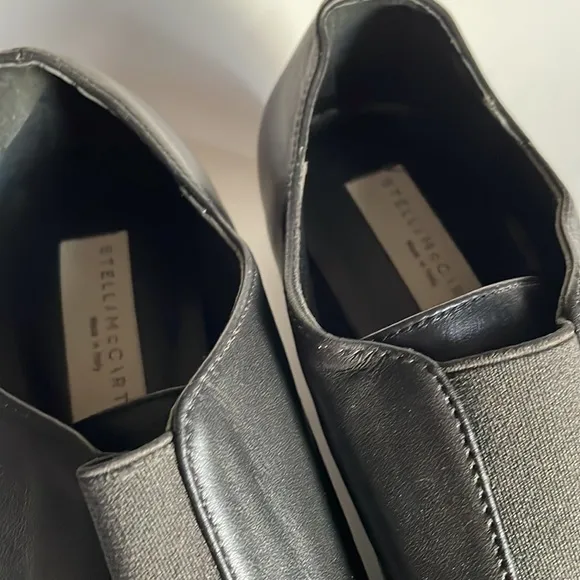 Stella McCartney Black Frankie Vegan Leather Pointy Toe Loafer Shoes size 36 EU