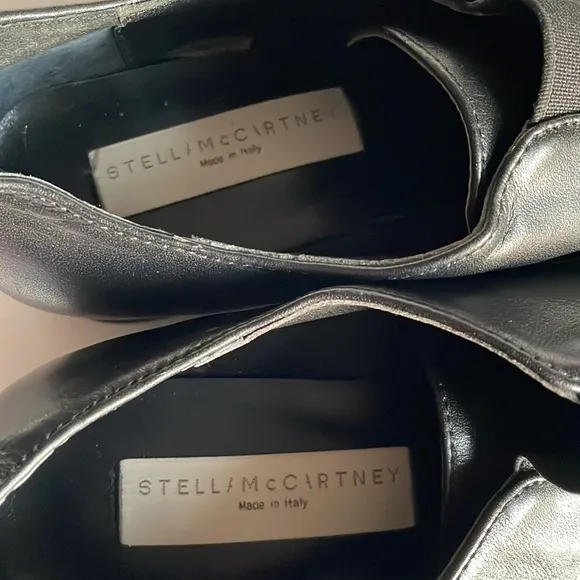 Stella McCartney Black Frankie Vegan Leather Pointy Toe Loafer Shoes size 36 EU
