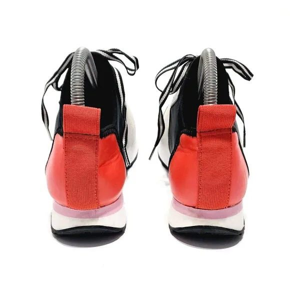 Steve Madden Antics Womens Black &amp; Orange Low Top Lace Up Sneaker Size 9 Shoes