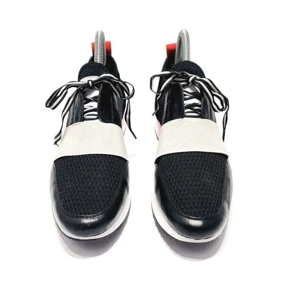 Steve Madden Antics Womens Black &amp; Orange Low Top Lace Up Sneaker Size 9 Shoes