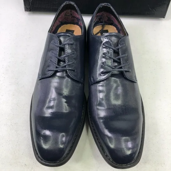 STEVE Madden Crakke Navy Patent Leather Shoes