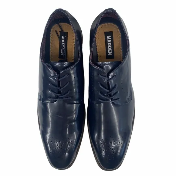 Steve Madden Cratik Leather Derby Navy Shoes