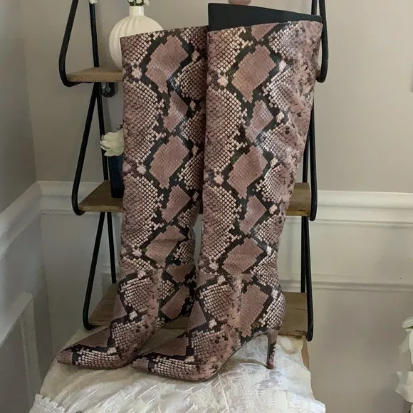 Steve Madden Kimari Pink Snake Boots