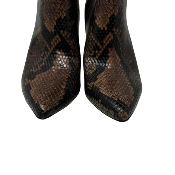 Steve Madden Kimari Snakeskin Heeled Knee Boots Brown Black Size 6