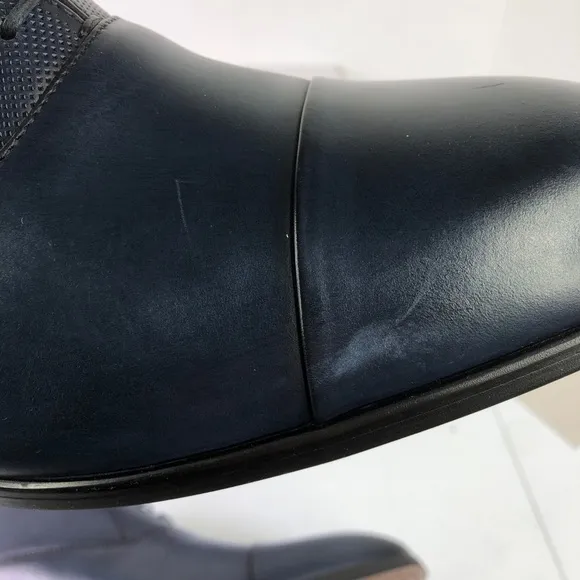 STEVE Madden Private Navy Leather Oxford Shoes